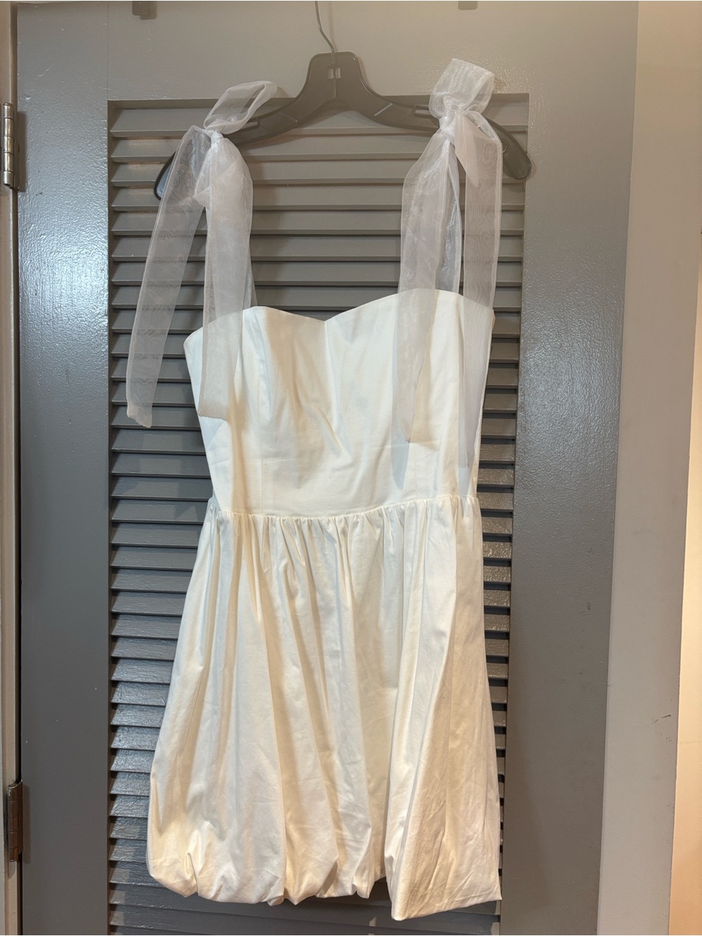 Reformation Enza White Tie-Shoulder Mini Dress